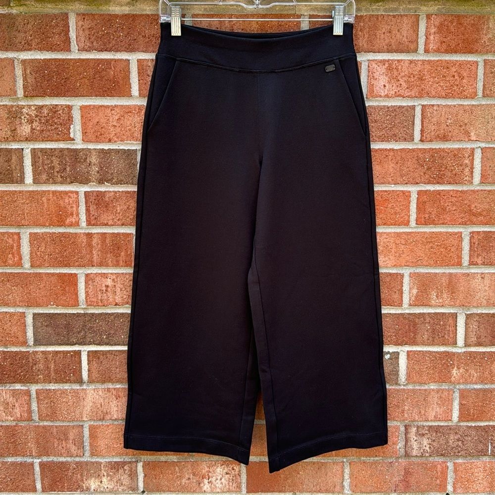 DKNY Pants Wide Leg Crop sz XS Black NWT